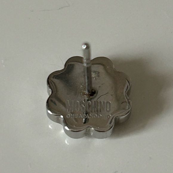 Moschino Cheap and Chic - Silver Clover Button Post Earring (Single Side Only) - Picture 5 of 6